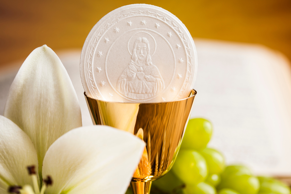 Eucharist, sacrament of communion background